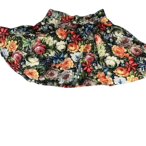 Floral A-Line Skater Skirt With Concealed Side Zipper Closure - Womens Size M - Picture 4 of 8